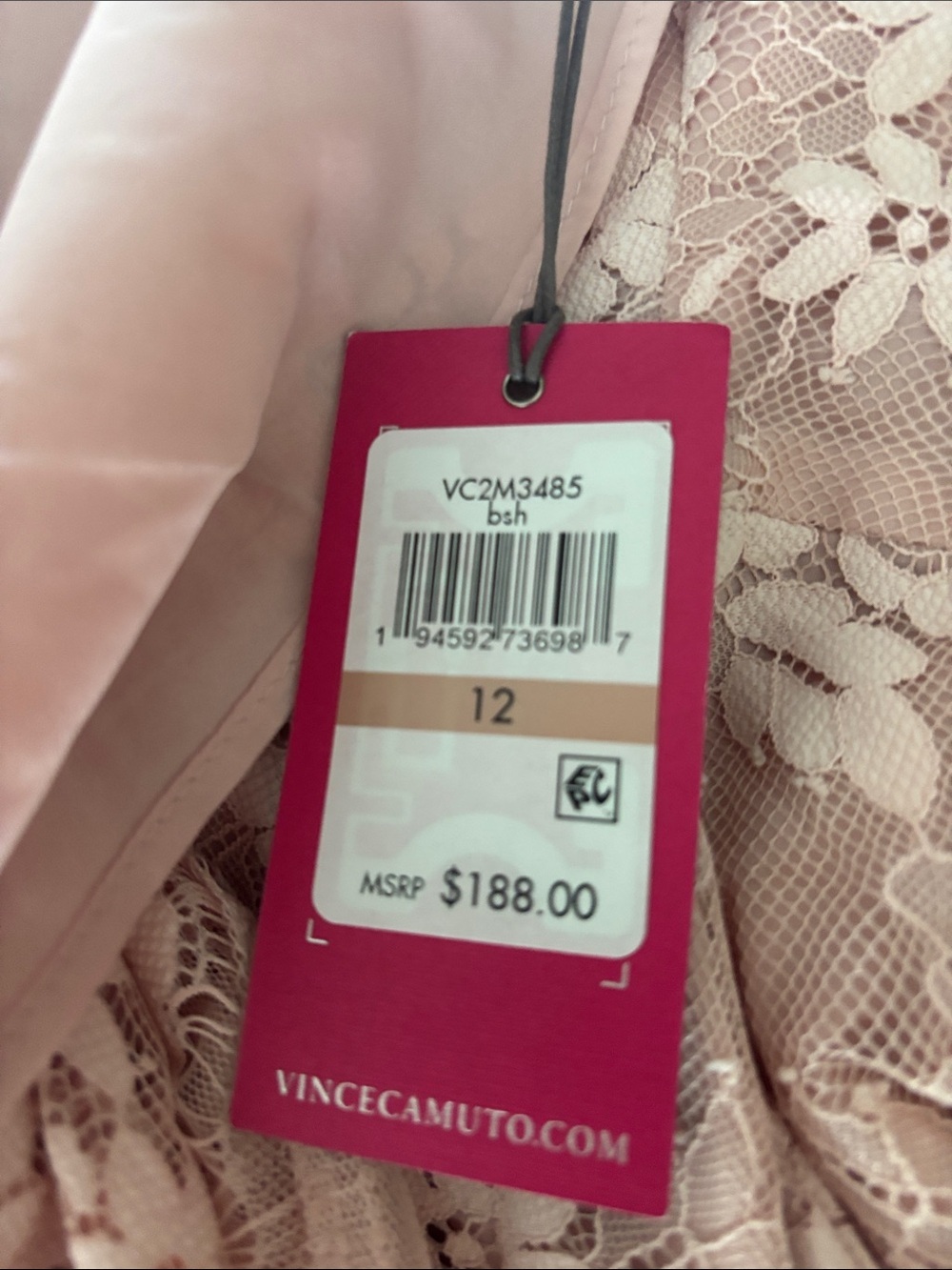 Vince Camuto Blush Pink Floral Lace Halter Midi Dress - Picture 11 of 11
